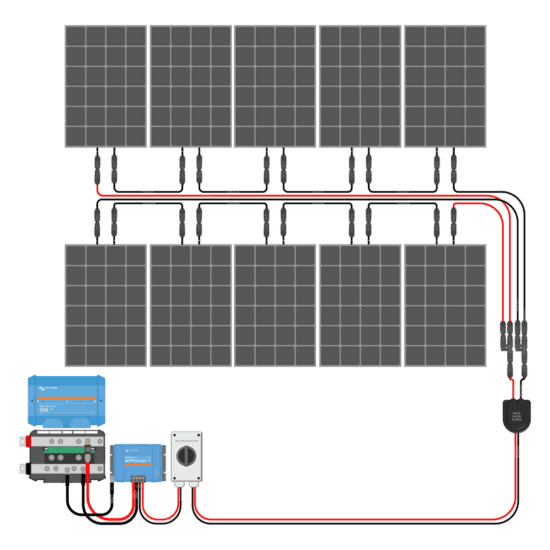 1000W Solar Charging Wiring Kit (10x 100W _ 12V Battery Bank)