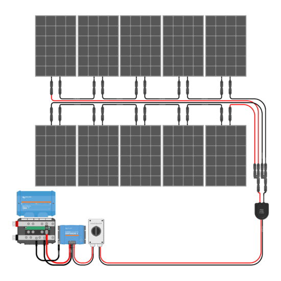 1000W Solar Charging Wiring Kit (10x 100W _ 24V Battery Bank)