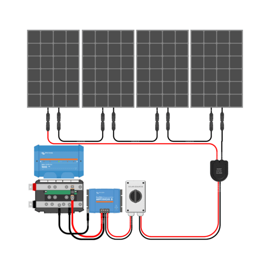 1000W Solar Charging Wiring Kit (4x 250W _ 24V Battery Bank)