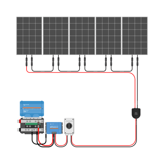 1250W Solar Charging Wiring Kit (5x 250W _ 12V Battery Bank)
