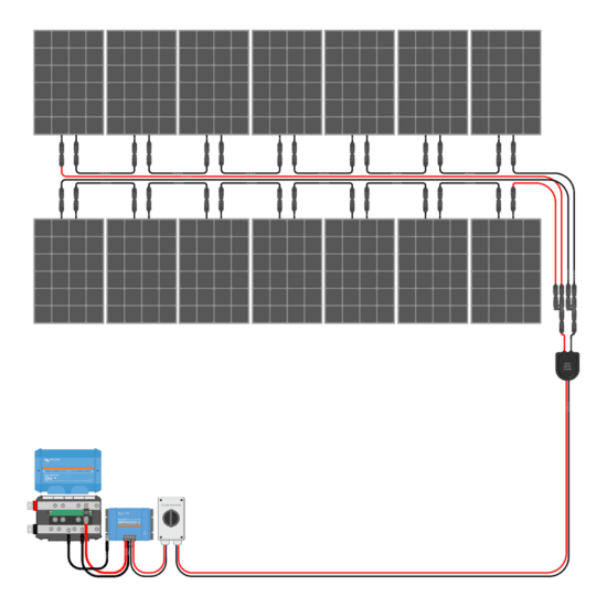 1400W Solar Charging Wiring Kit (14x 100W _ 24V Battery Bank)