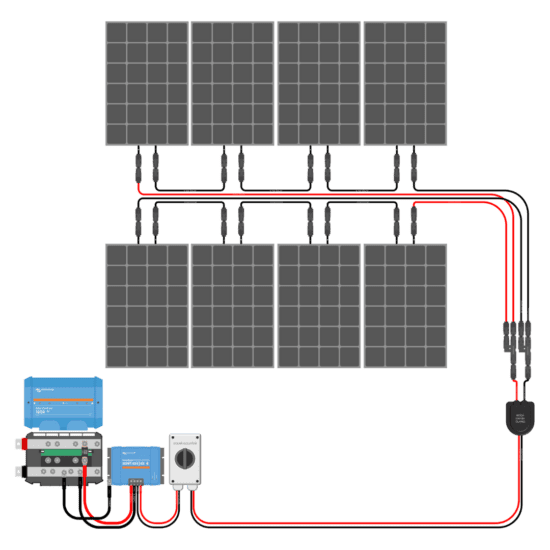1600W Solar Charging Wiring Kit (8x 200W _ 24V Battery Bank)