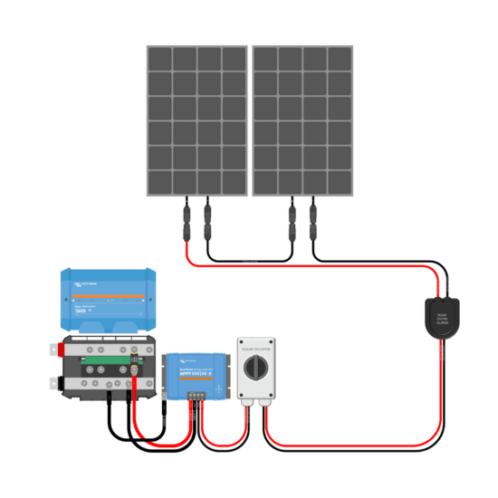 200W Solar Charging Wiring Kit (2x 100W _ 24V Battery Bank)
