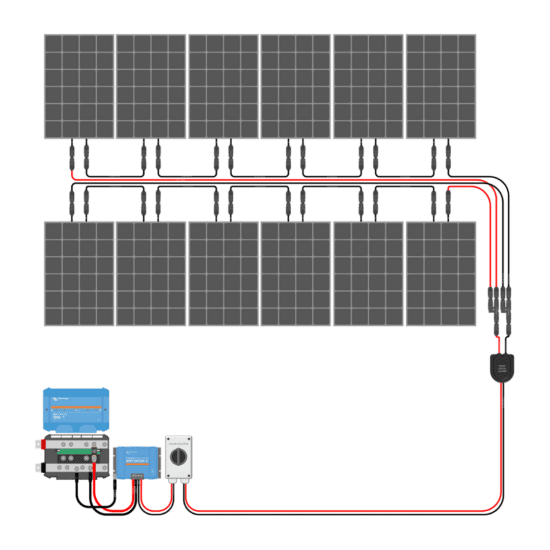 2400W Solar Charging Wiring Kit (12x 200W _ 24V Battery Bank)
