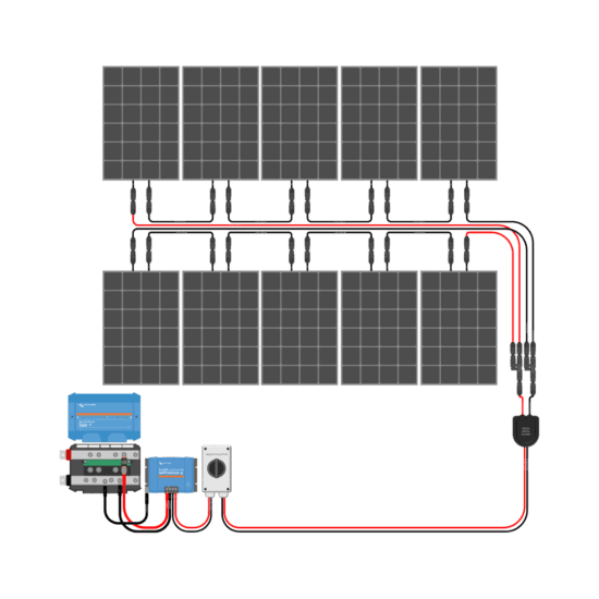 2500W Solar Charging Wiring Kit (10x 250W _ 24V Battery Bank)