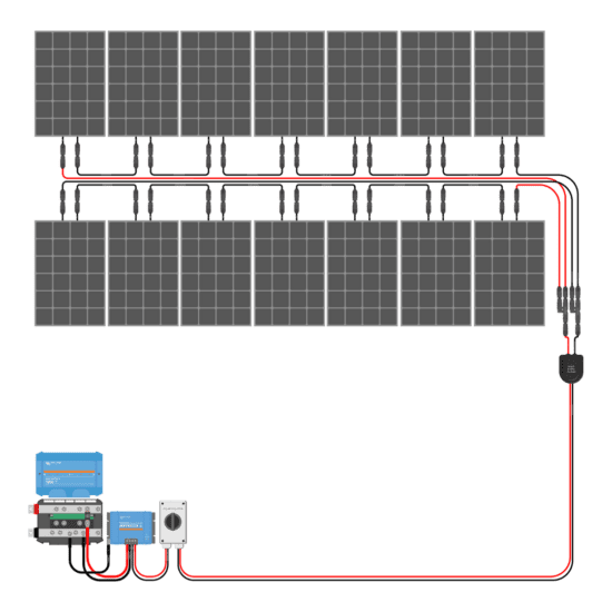 2800W Solar Charging Wiring Kit (14x 200W _ 24V Battery Bank)