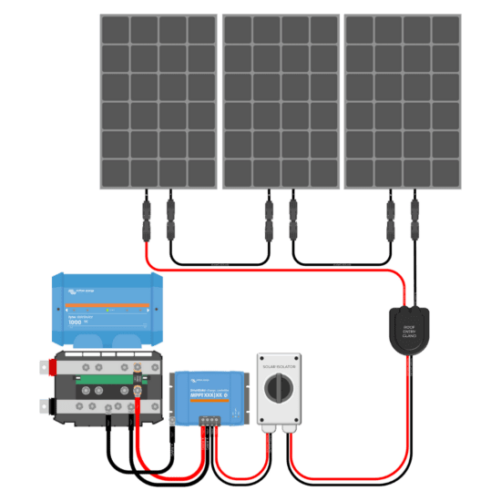 300W Solar Charging Wiring Kit (3x 100W _ 24V Battery Bank)
