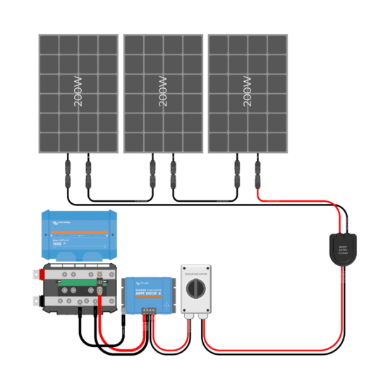 600W Solar Charging Wiring Kit (3x 200W _ 12V Battery Bank)