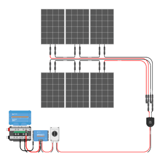 600W Solar Charging Wiring Kit (6x 100W _ 24V Battery Bank)