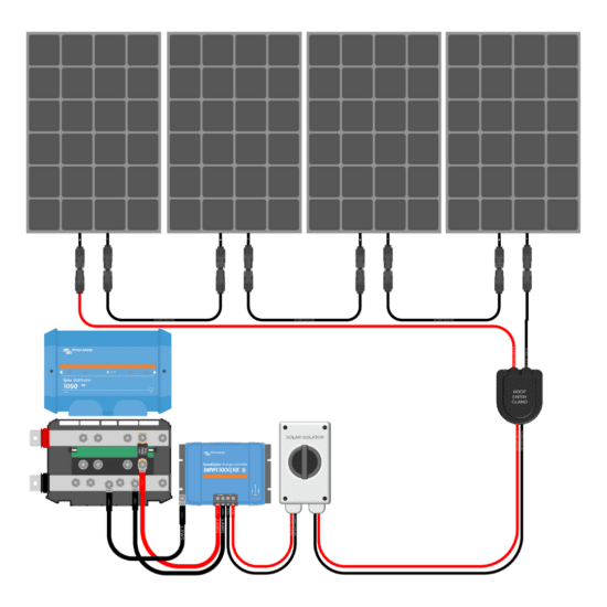 800W Solar Charging Wiring Kit (4x 200W _ 12V Battery Bank)