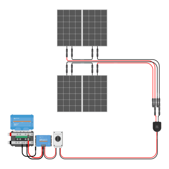 800W Solar Charging Wiring Kit (4x 200W _ 24V Battery Bank)