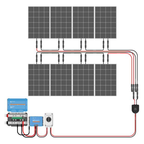 800W Solar Charging Wiring Kit (8x 100W _ 12V Battery Bank)