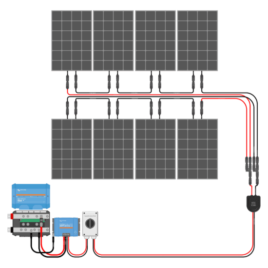 800W Solar Charging Wiring Kit (8x 100W _ 24V Battery Bank)