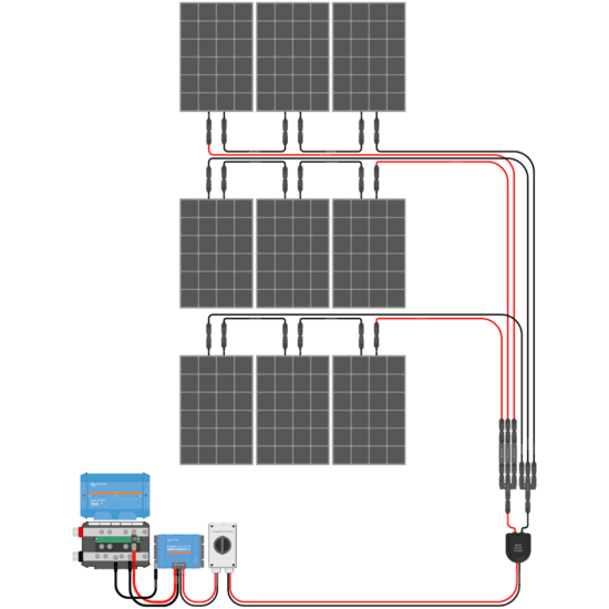 900W Solar Charging Wiring Kit (9x 100W _ 12V Battery Bank)