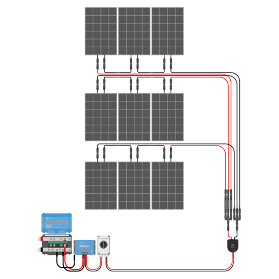 900W Solar Charging Wiring Kit (9x 100W _ 24V Battery Bank)