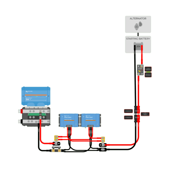 Dual Victron Orion-TR Smart 12-12-30 DC to DC Charger Wiring Kit
