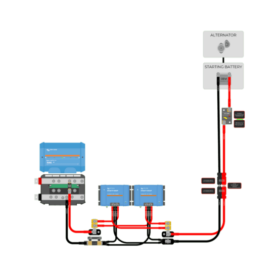 Dual Victron Orion-TR Smart 12-24-15 DC to DC Charger Wiring Kit